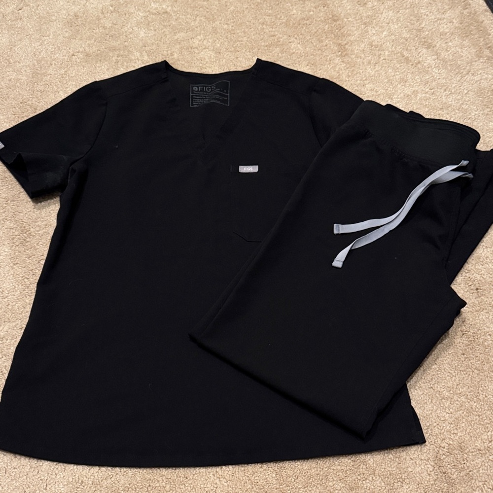 Figs Black Professional Scrub Set